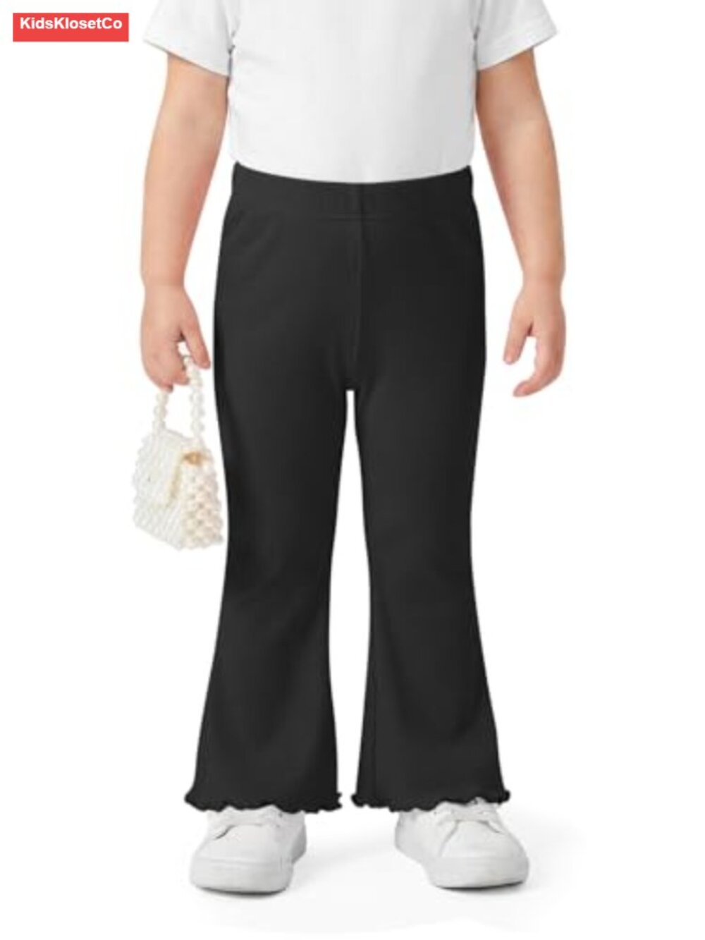 Toddler Girl Bell Bottom Flare Pants Ribbed Ruffle Leggings